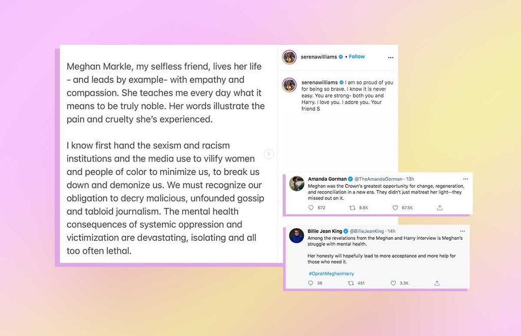 Las reacciones de las celebs que apoyan a Meghan Markle