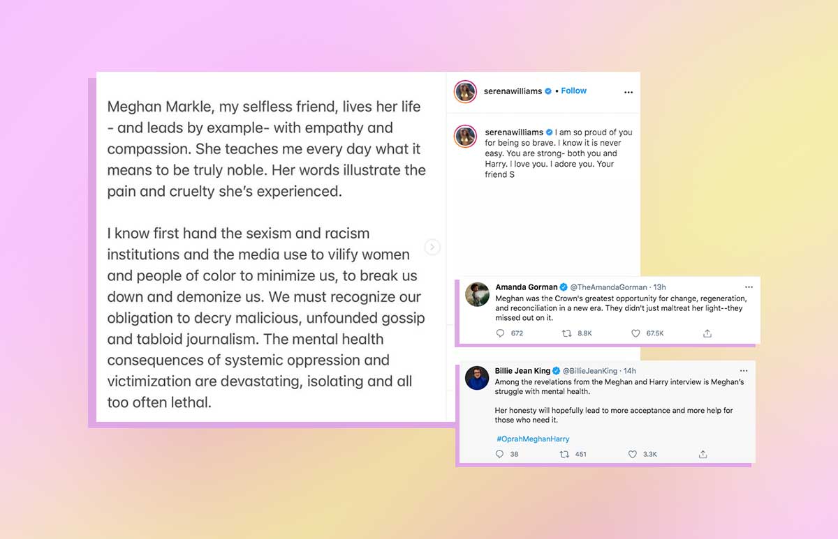Las reacciones de las celebs que apoyan a Meghan Markle