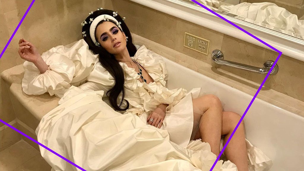 Lily Collins cierra las noches de Met Gala con una foto en la tina de su hotel.