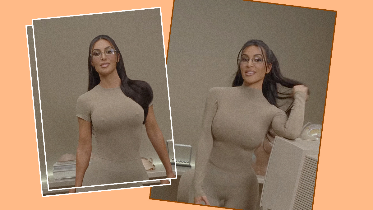 Kim Kardashian presenta el nuevo bra de Skims con nipples falsos integrados