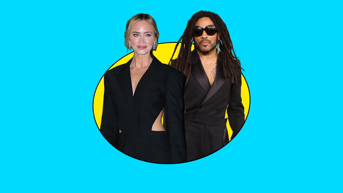 Emily Blunt usa el mismo look que Lenny Kravitz llevó a los Golden Globes