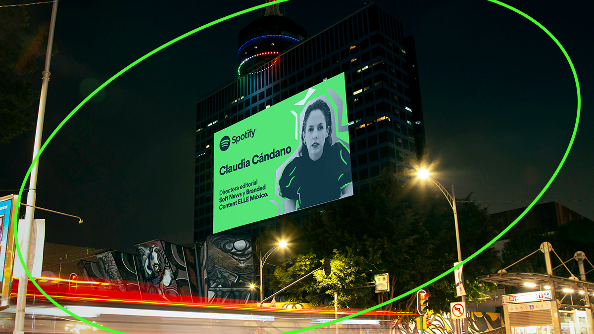 Spotify lleva a Claudia Cándano a la pantalla del WTC con Hazte Escuchar