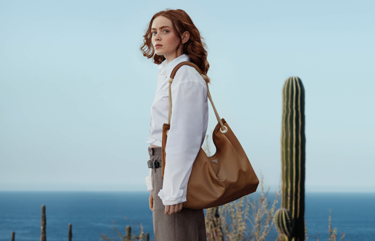 sadie sink prada re-nylon